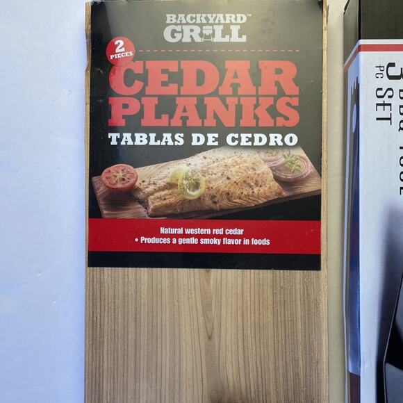 Barbecue Set - Grande Chef 3 Piece BBQ Tool Set plus 2 Cedar Planks - Picture 2 of 8